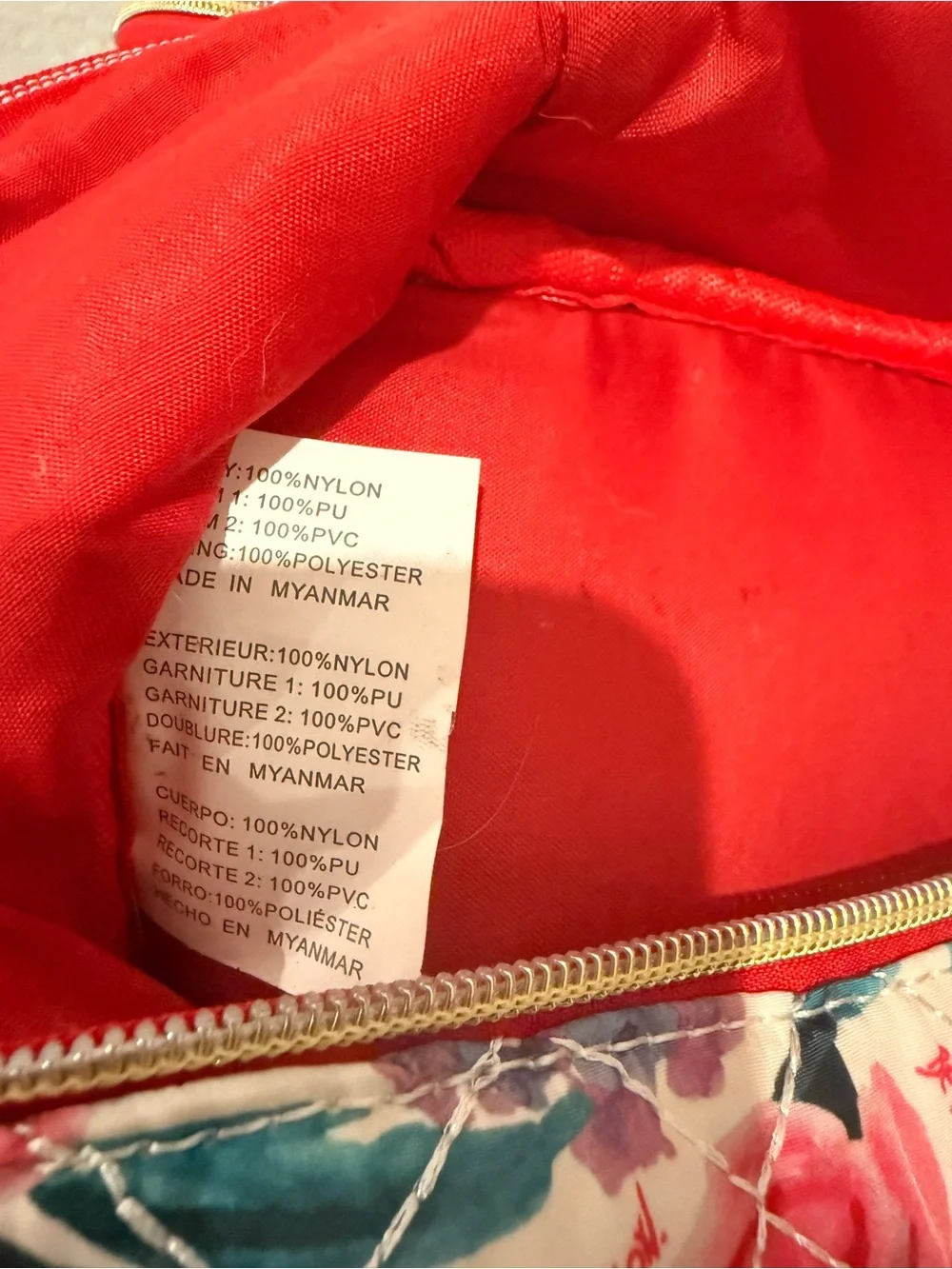 Betsey Johnson Floral Quilted Cosmetic Bag in Red, Pink, Purple, Teal